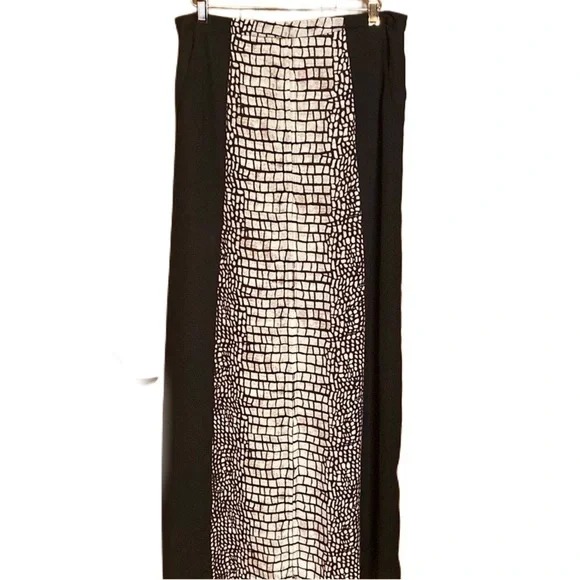 Animal snake Print mini skirt with Maxi Skirt overlay with front slit sz 4